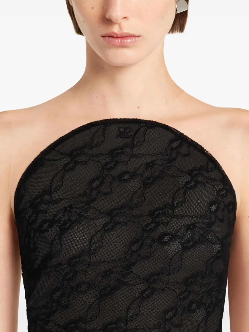 Courrèges Body met mesh vlak Zwart