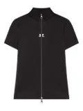 Courrèges zip-up short-sleeve top - Black