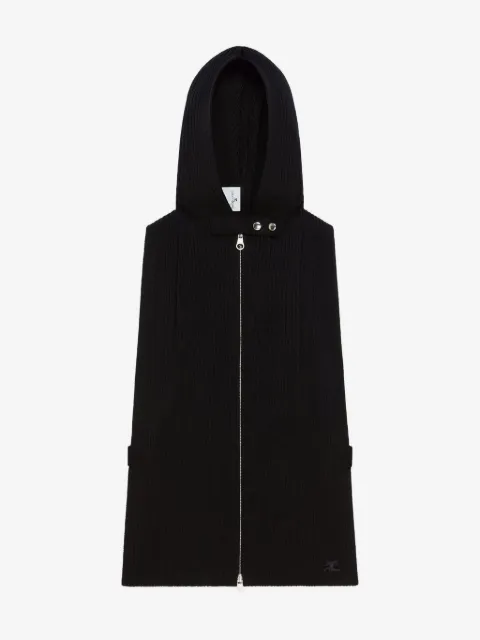 Courrèges chaleco con capucha y cremallera