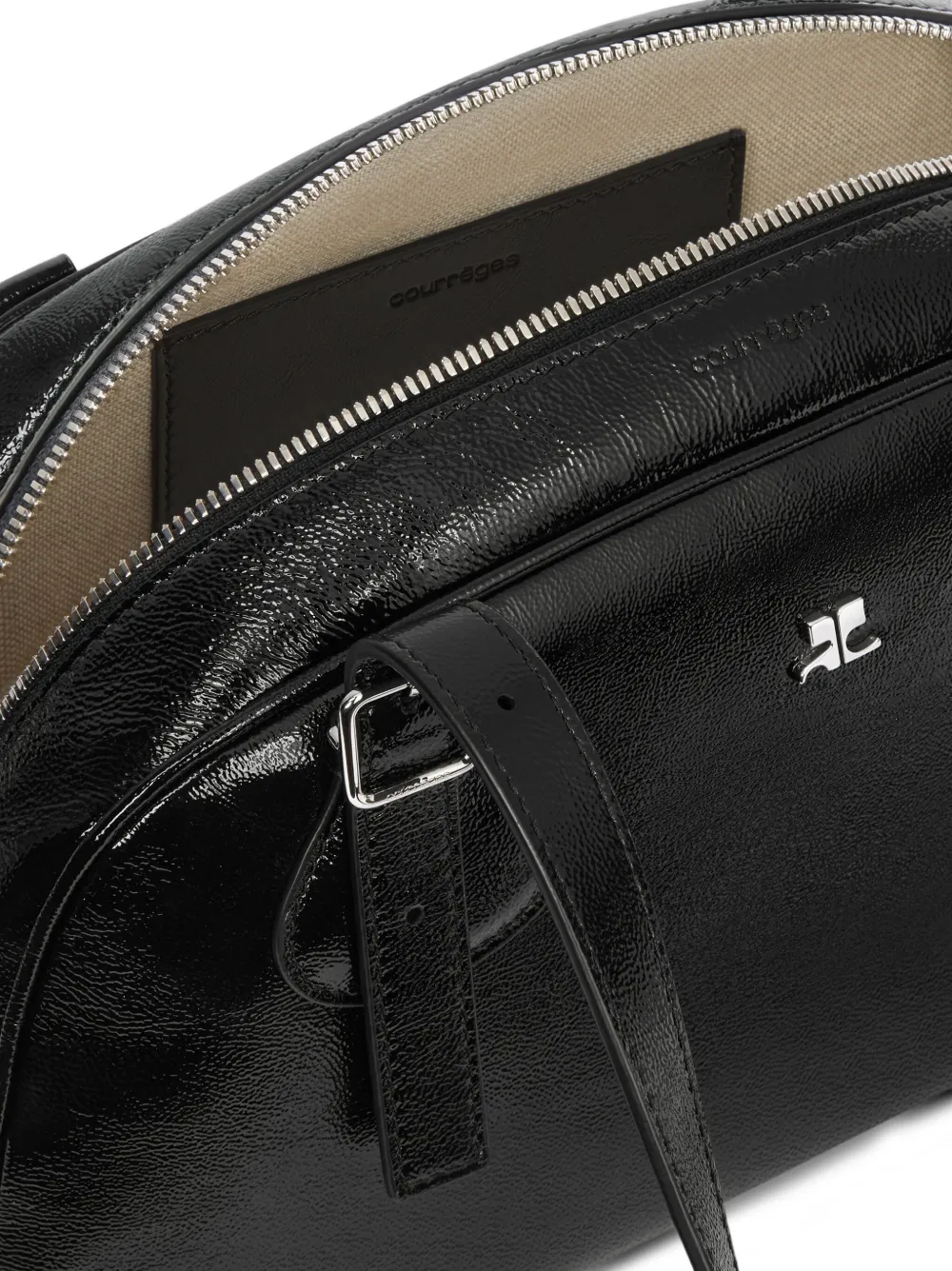 Courrèges Friday leather shoulder bag Zwart