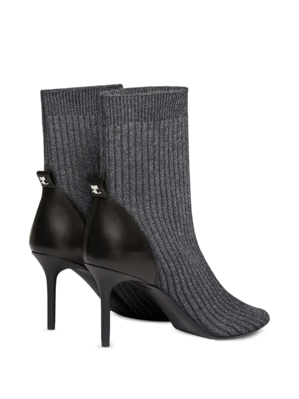 Courrèges ribbed-knit ankle boots Grey
