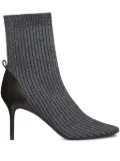 Courrèges ribbed-knit ankle boots - Grey