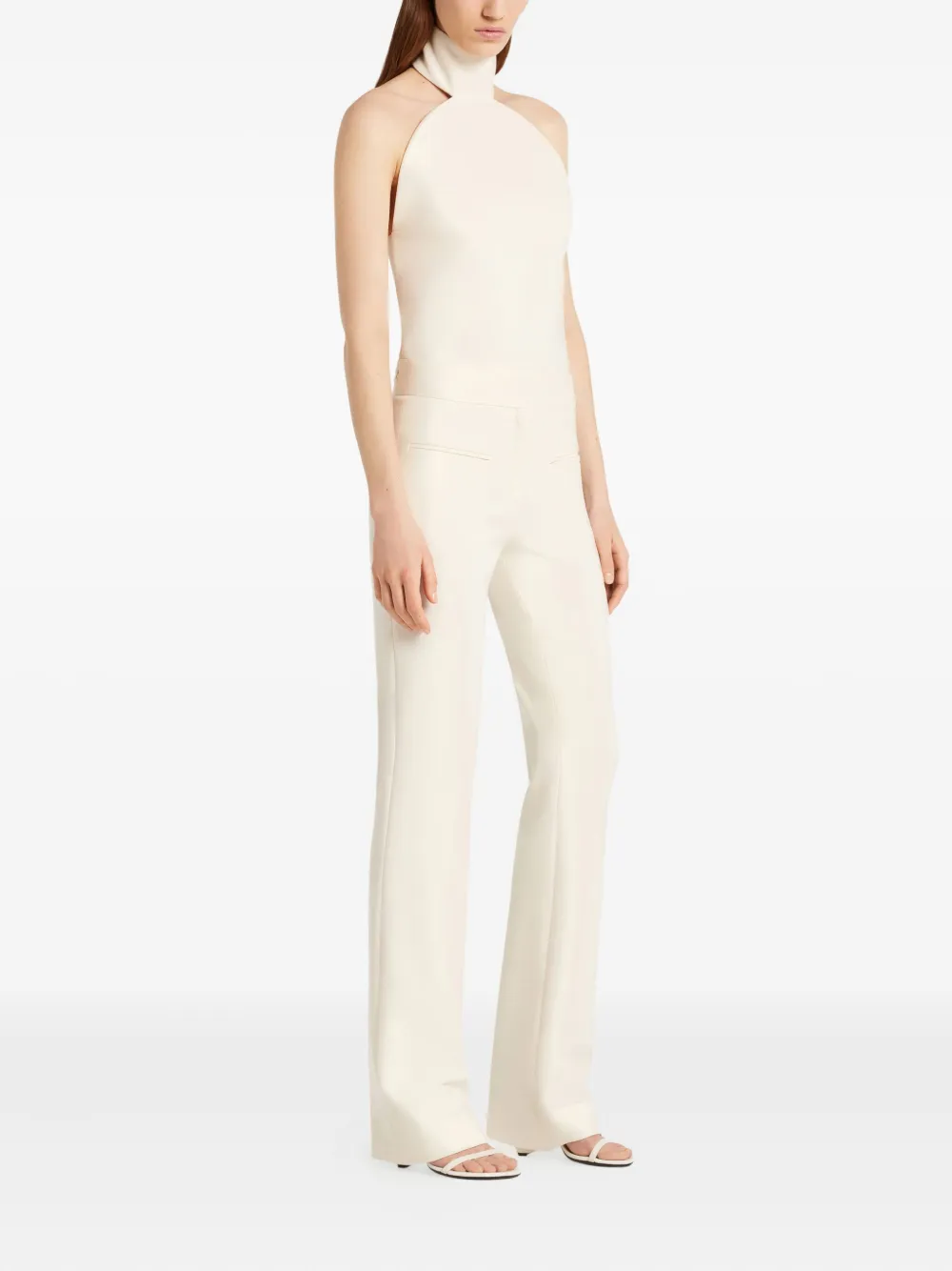 Courrèges Ellipse mouwloze top met hoge hals Beige