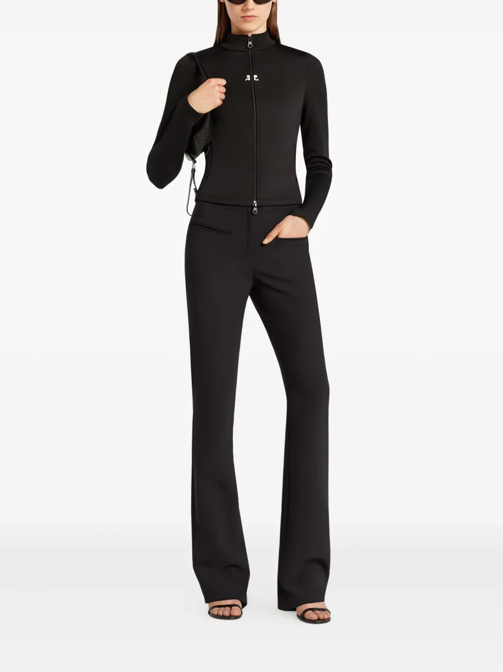 Courrèges Cropped jack met rits Zwart