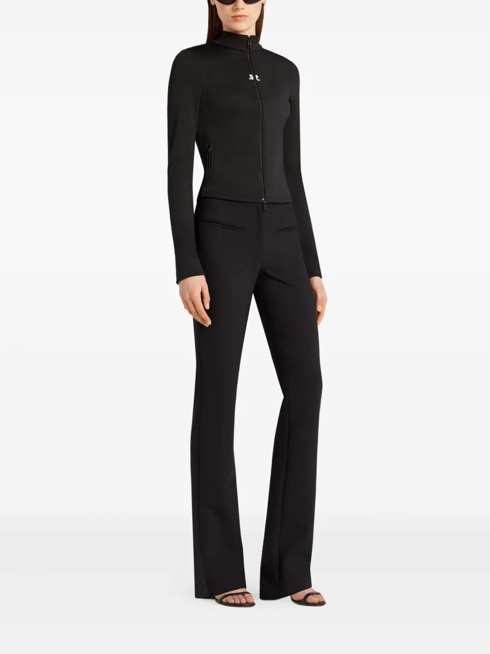 Courrèges Cropped jack met rits Zwart