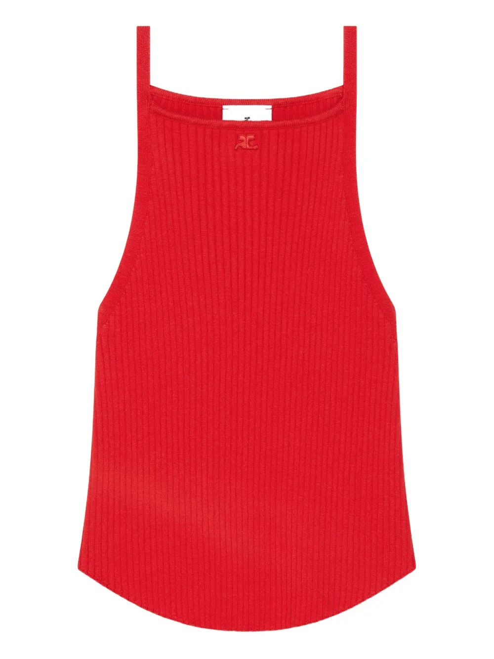 Courrèges Geribbelde haltertop Rood