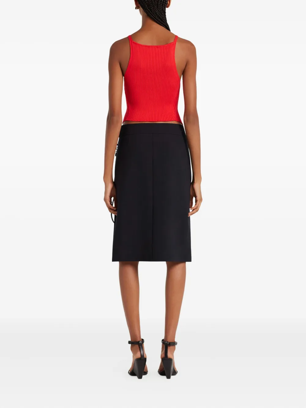 Courrèges Geribbelde haltertop Rood