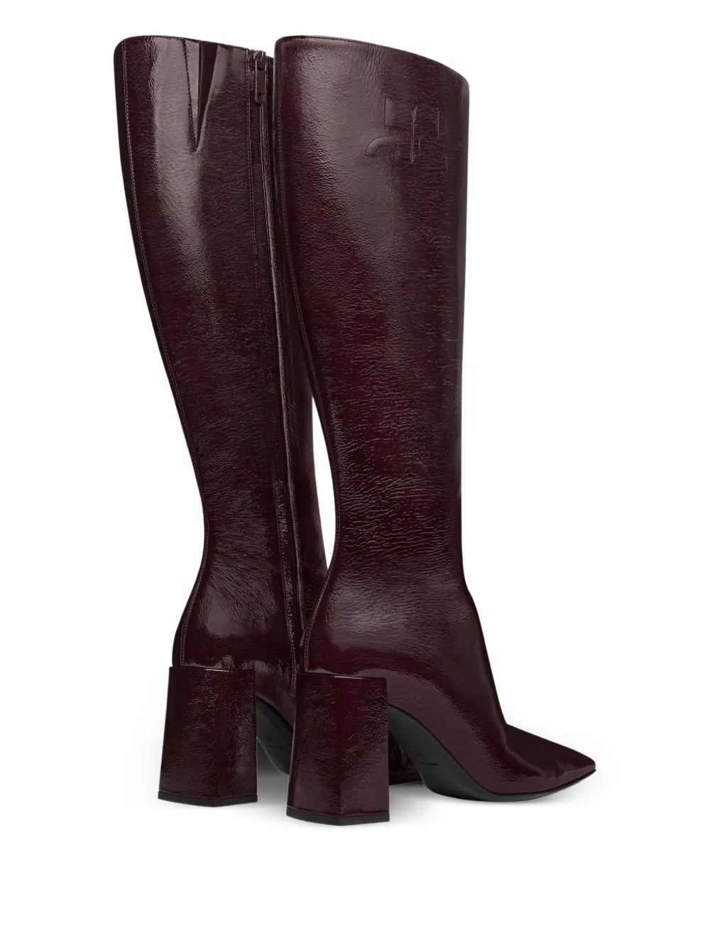 Courrèges 70mm Heritage block-heel knee-high boots Red