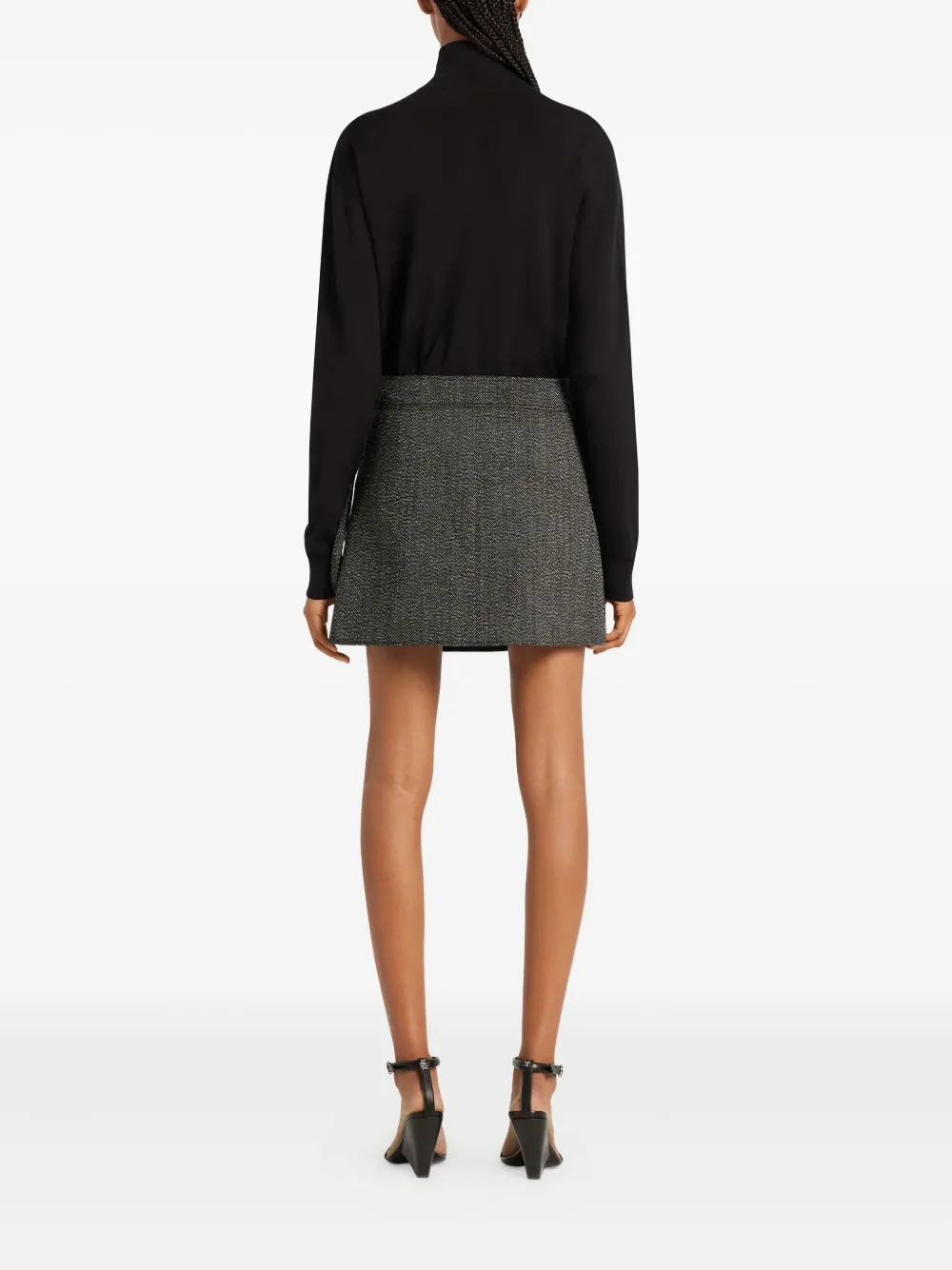 Courrèges Tweed mini-rok met rits Grijs