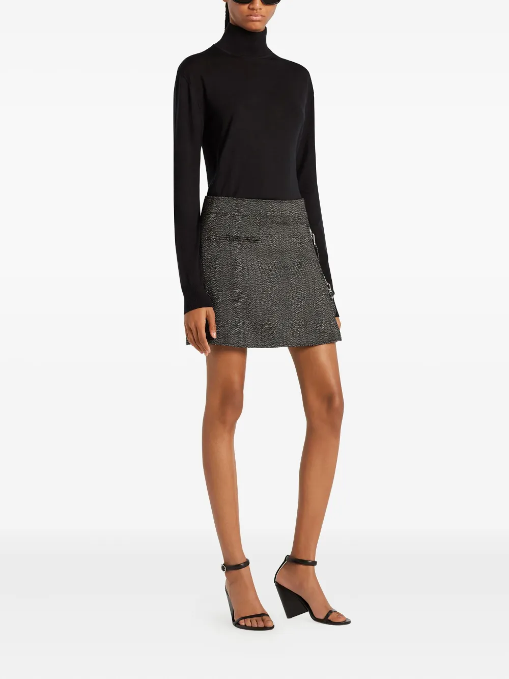Courrèges Tweed mini-rok met rits - Grijs