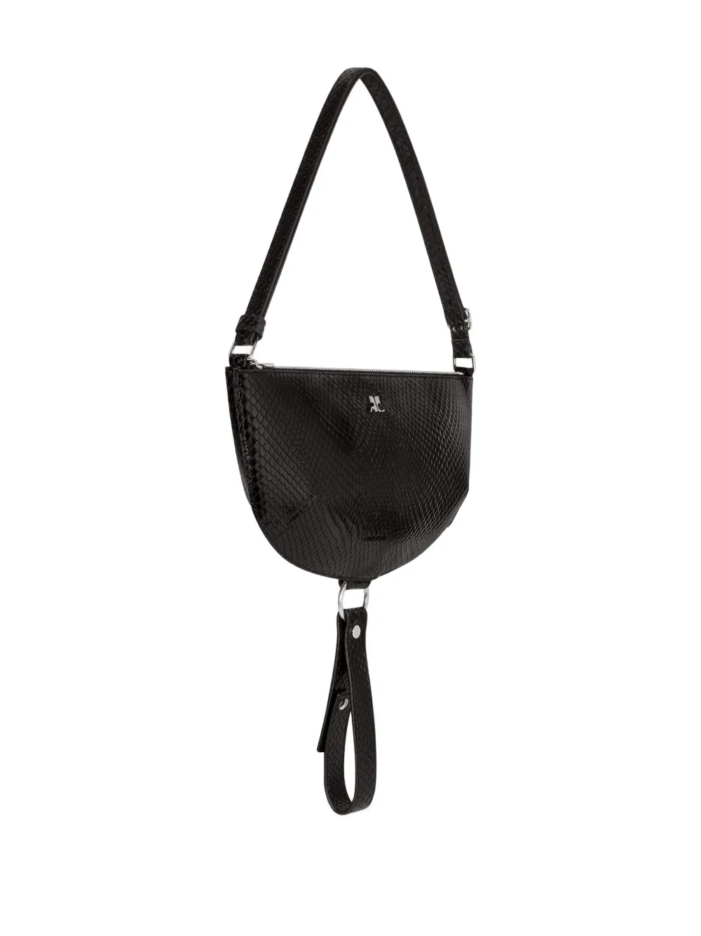Courrèges Holy Eclipse leather shoulder bag Zwart