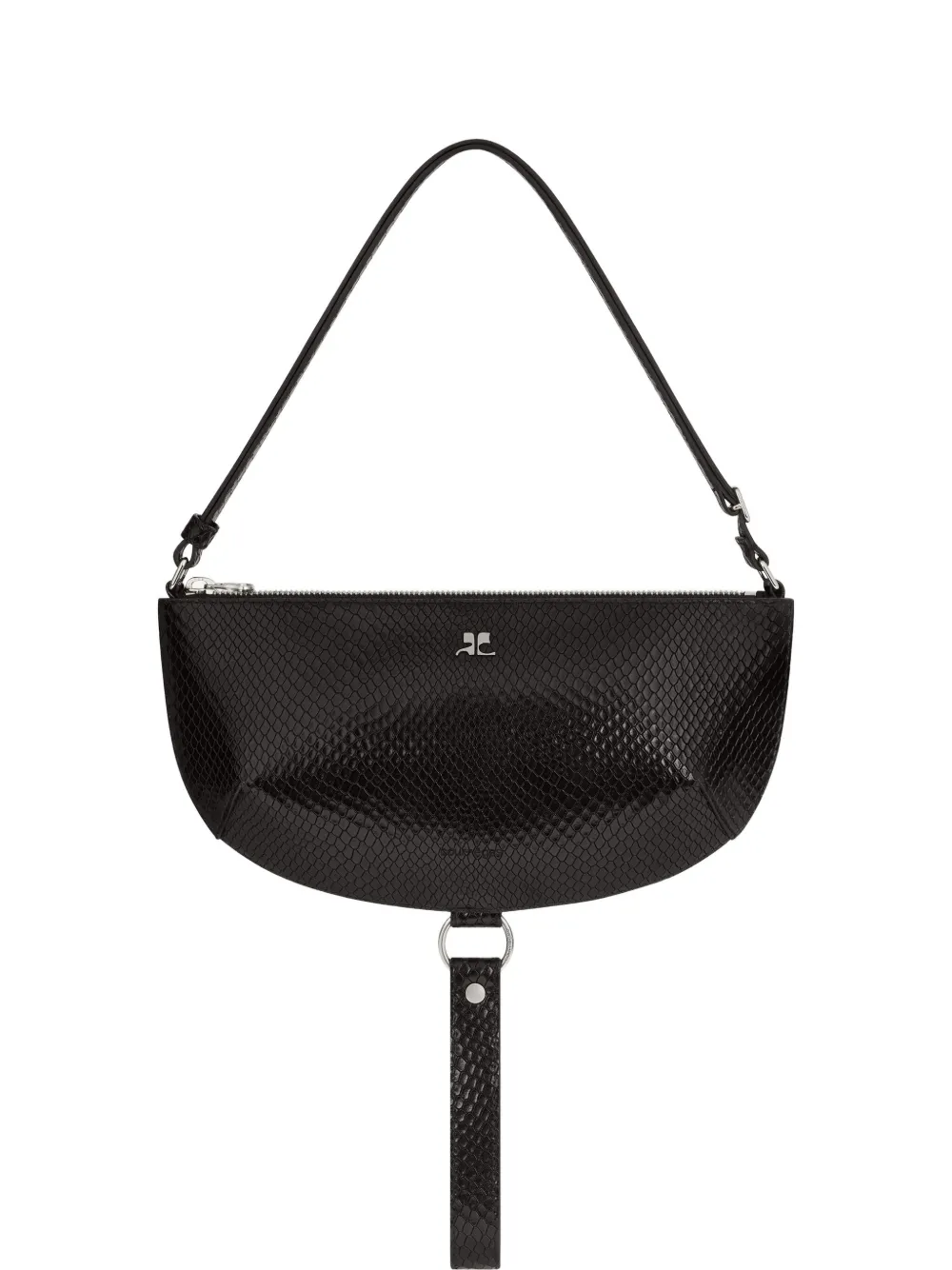 Courrèges Holy Eclipse leather shoulder bag Zwart