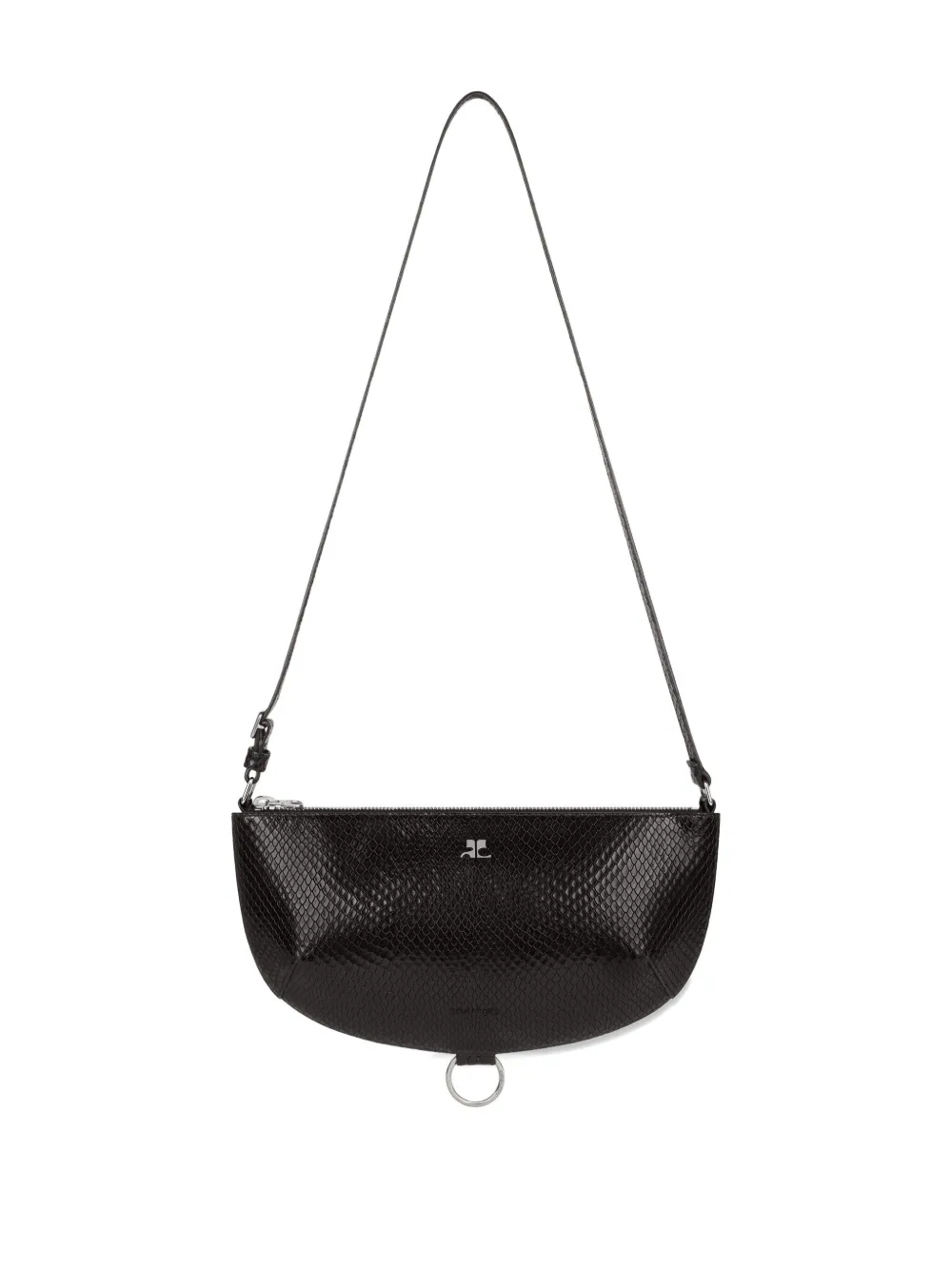Courrèges Holy Eclipse leather shoulder bag Zwart