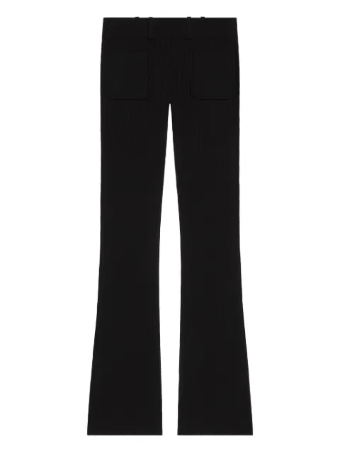 Courrèges pantalones tejidos de canalé acampanados