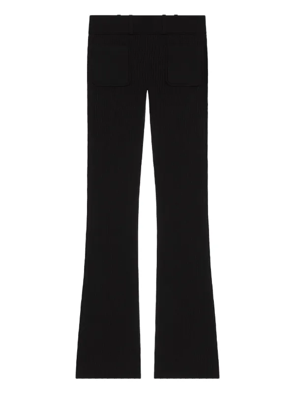 Courrèges Ribbed Flared Trousers in Black