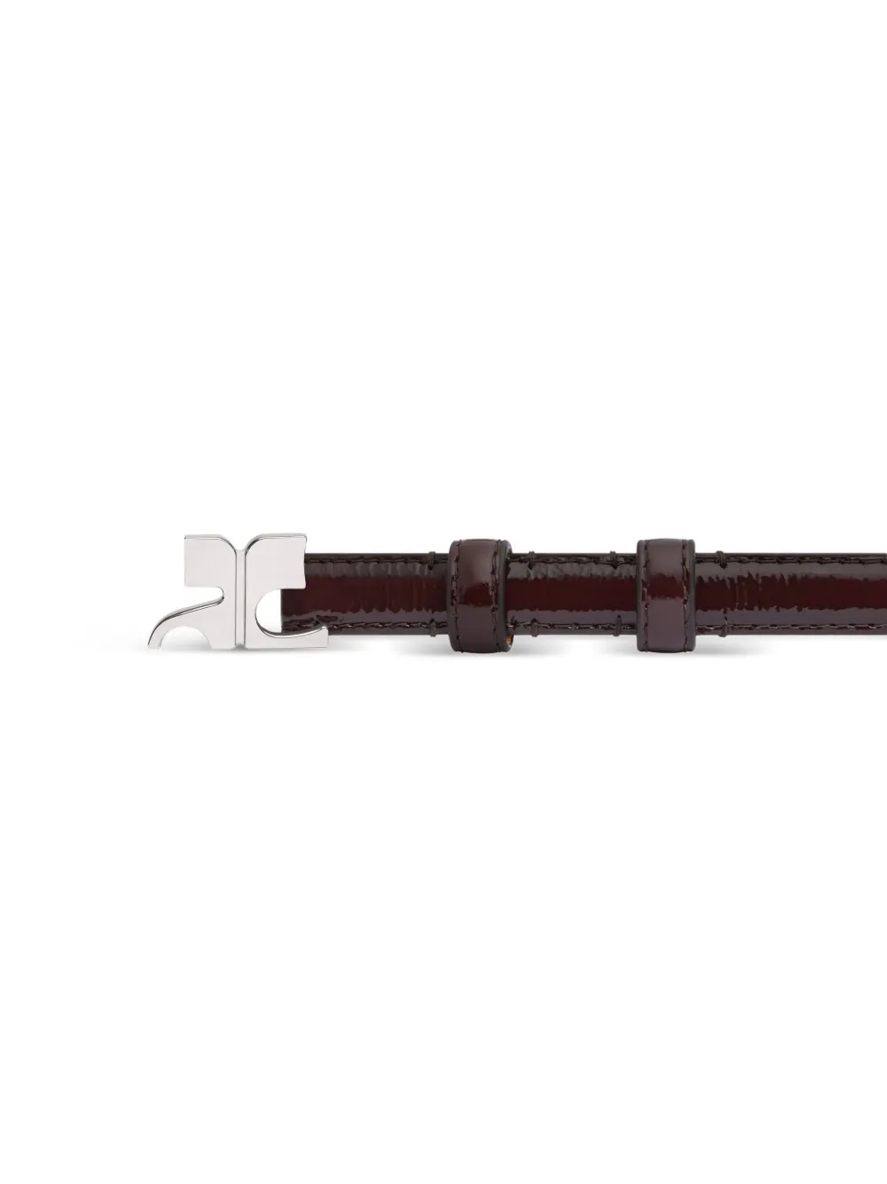 Courrèges AC-buckle leather belt Rood