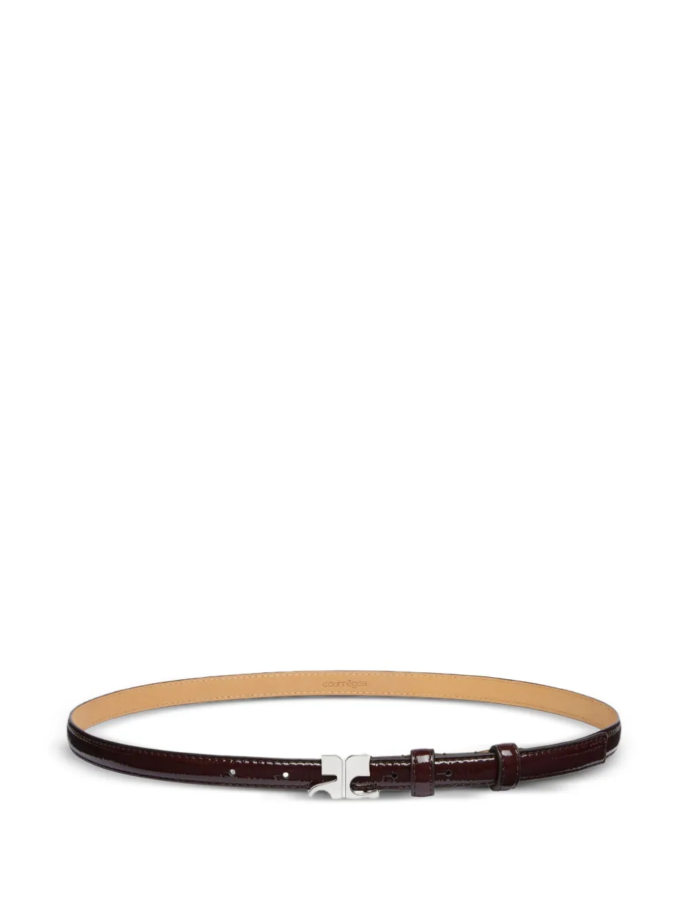 Courrèges AC-buckle leather belt Rood