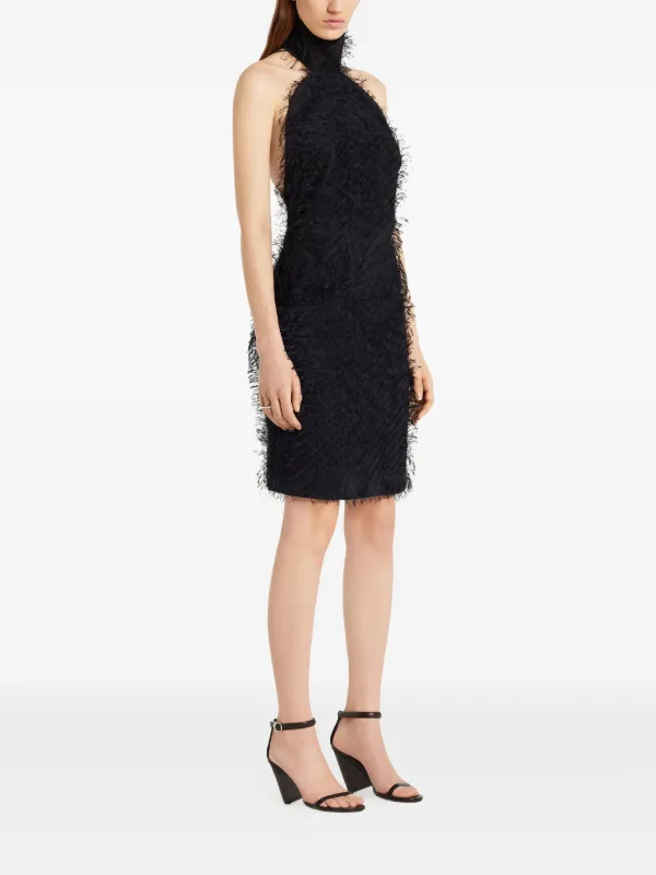 black tassel detail halterneck bodycon dress NEW Ale by Alessandra x Revolve Black Tassel Halter Mini Bodycon Dress M $228