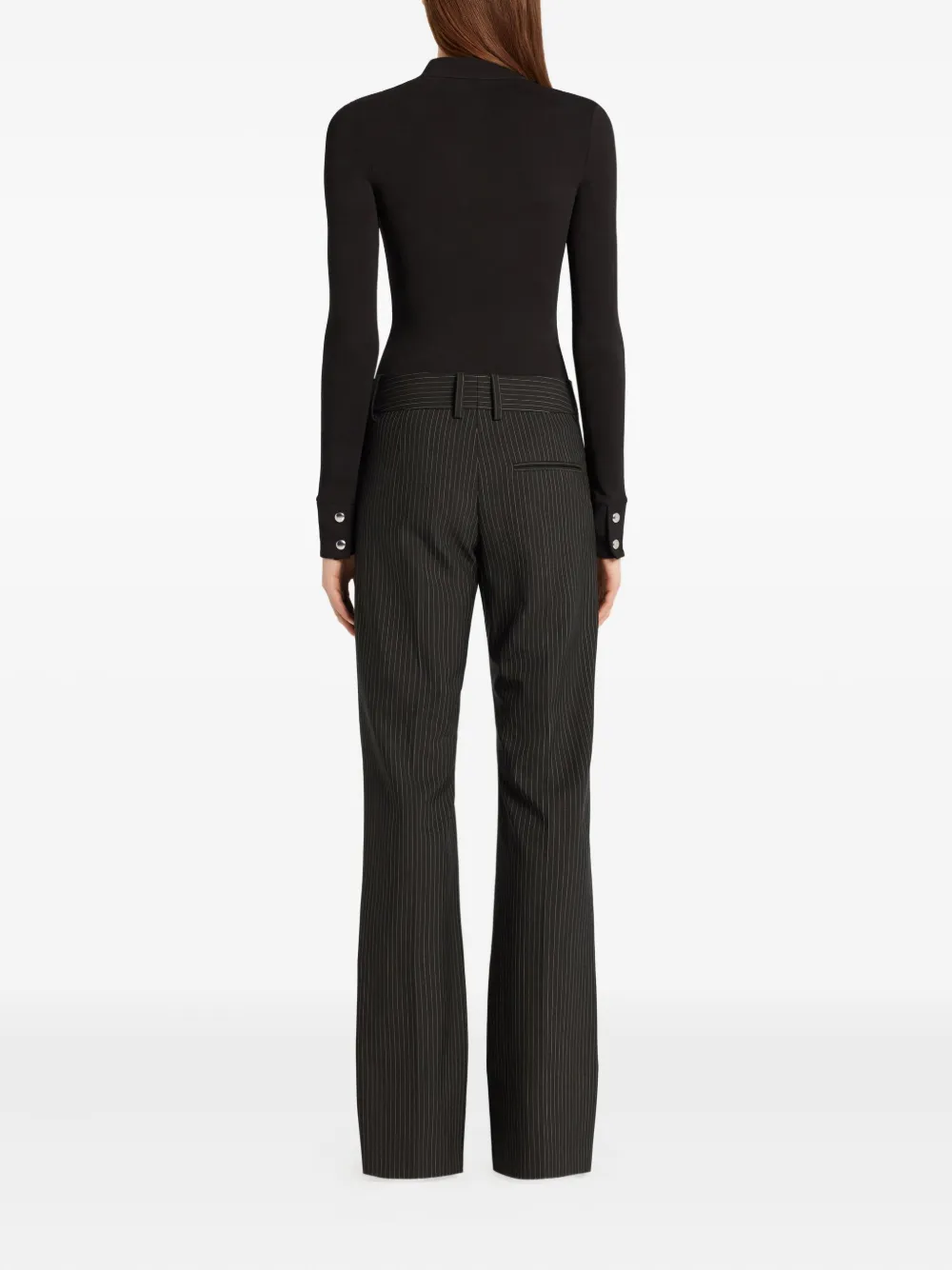 Courrèges Broek met krijtstreep Zwart