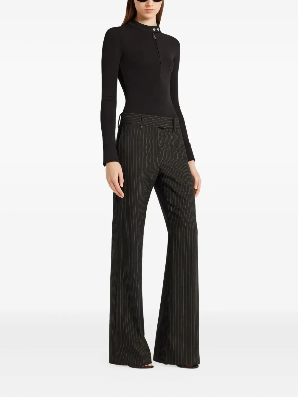Courrèges Broek met krijtstreep Zwart