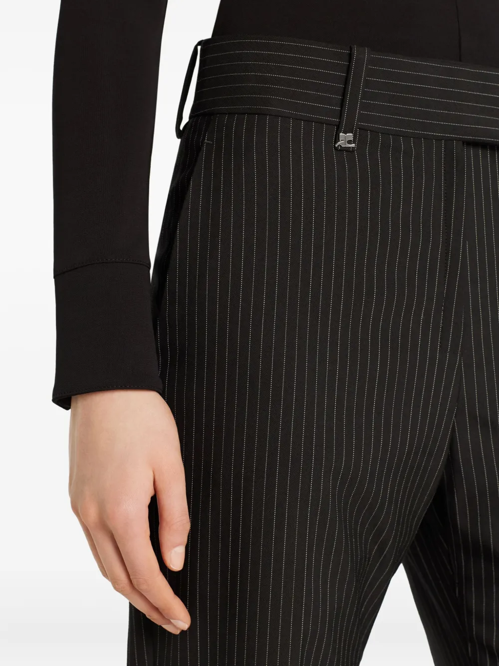 Courrèges Broek met krijtstreep Zwart