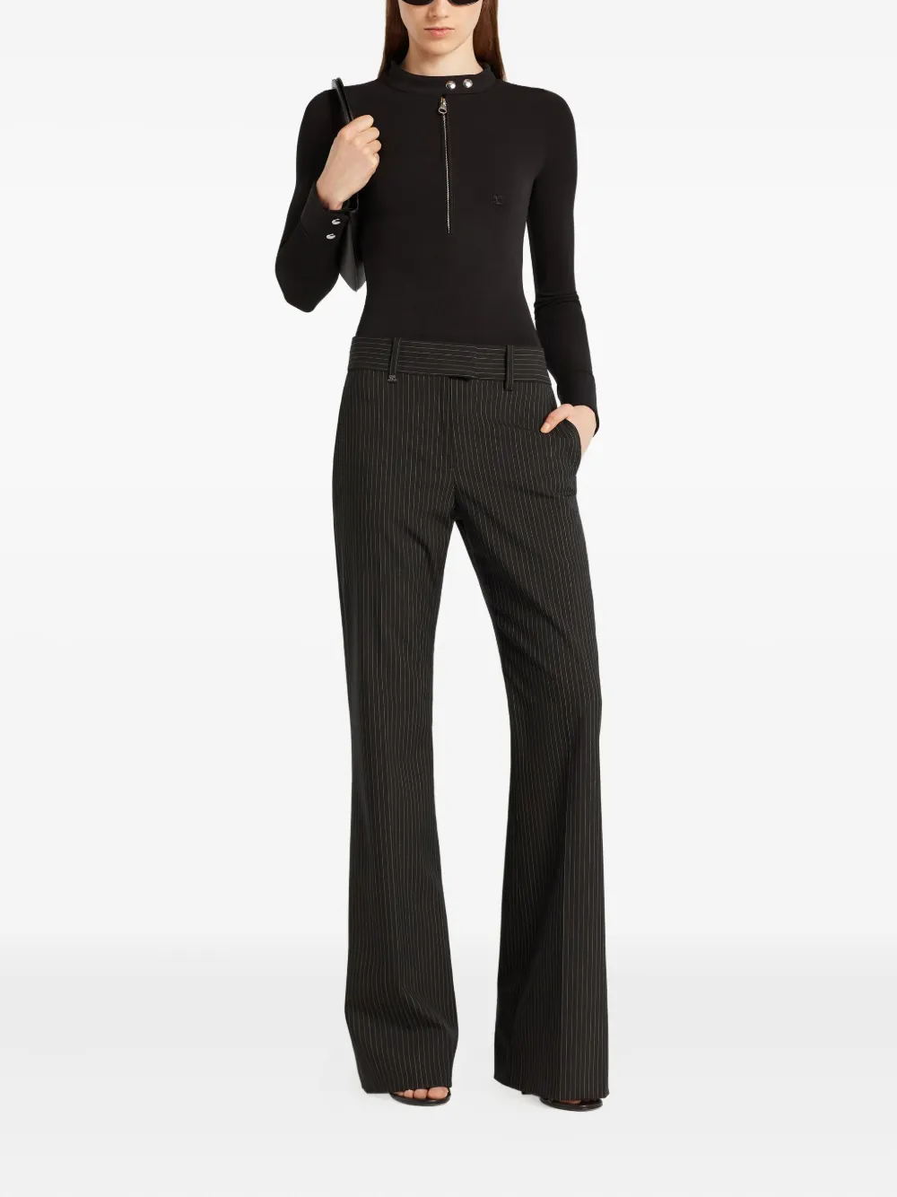 Courrèges Broek met krijtstreep - Zwart