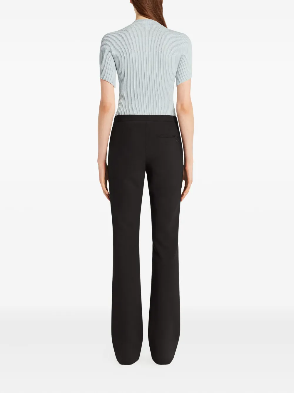 Courrèges Geribbelde top met korte mouwen Blauw