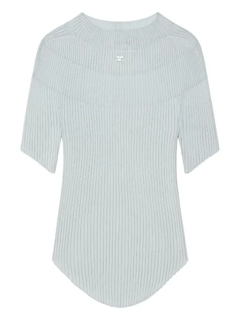Courrèges ribbed short sleeve top