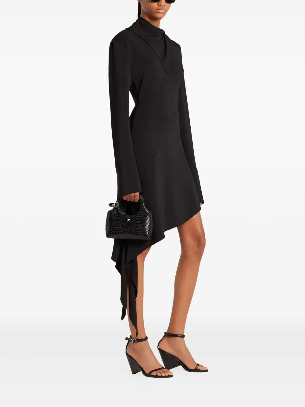 Courrèges Holy leren mini-schoudertas Zwart