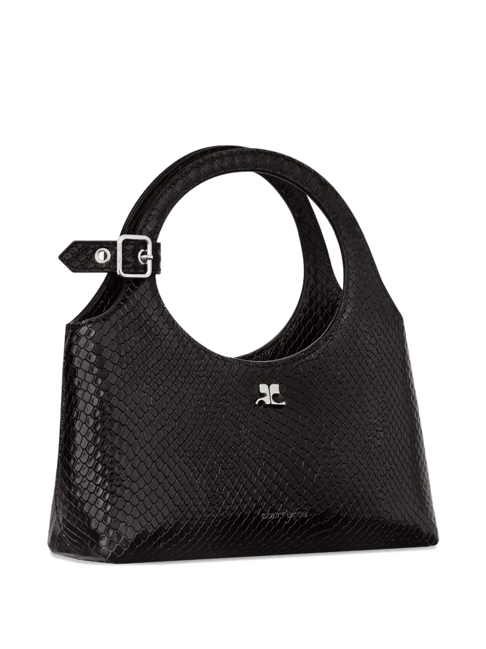 Courrèges Holy leren mini-schoudertas Zwart