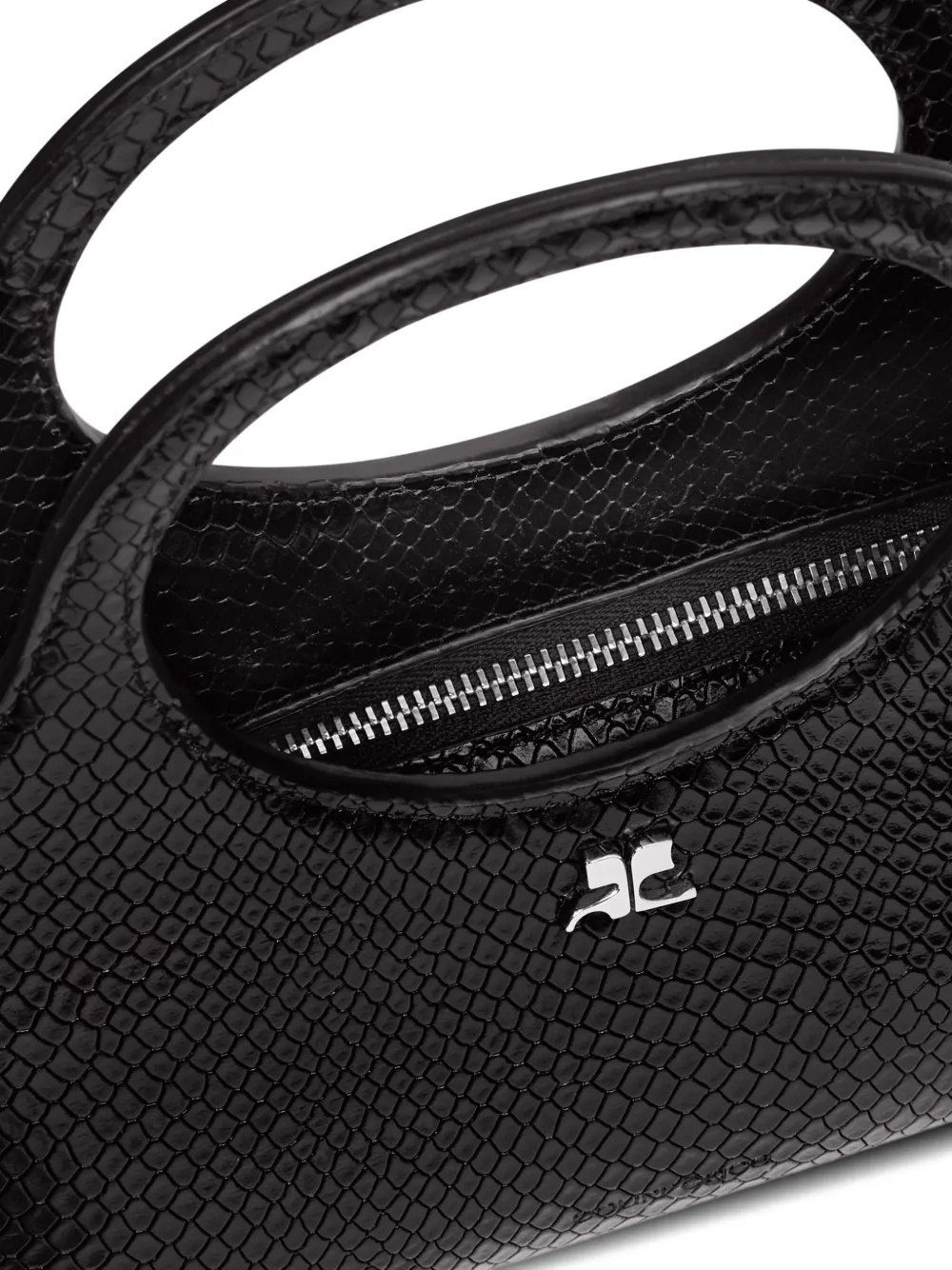 Courrèges Holy leren mini-schoudertas Zwart