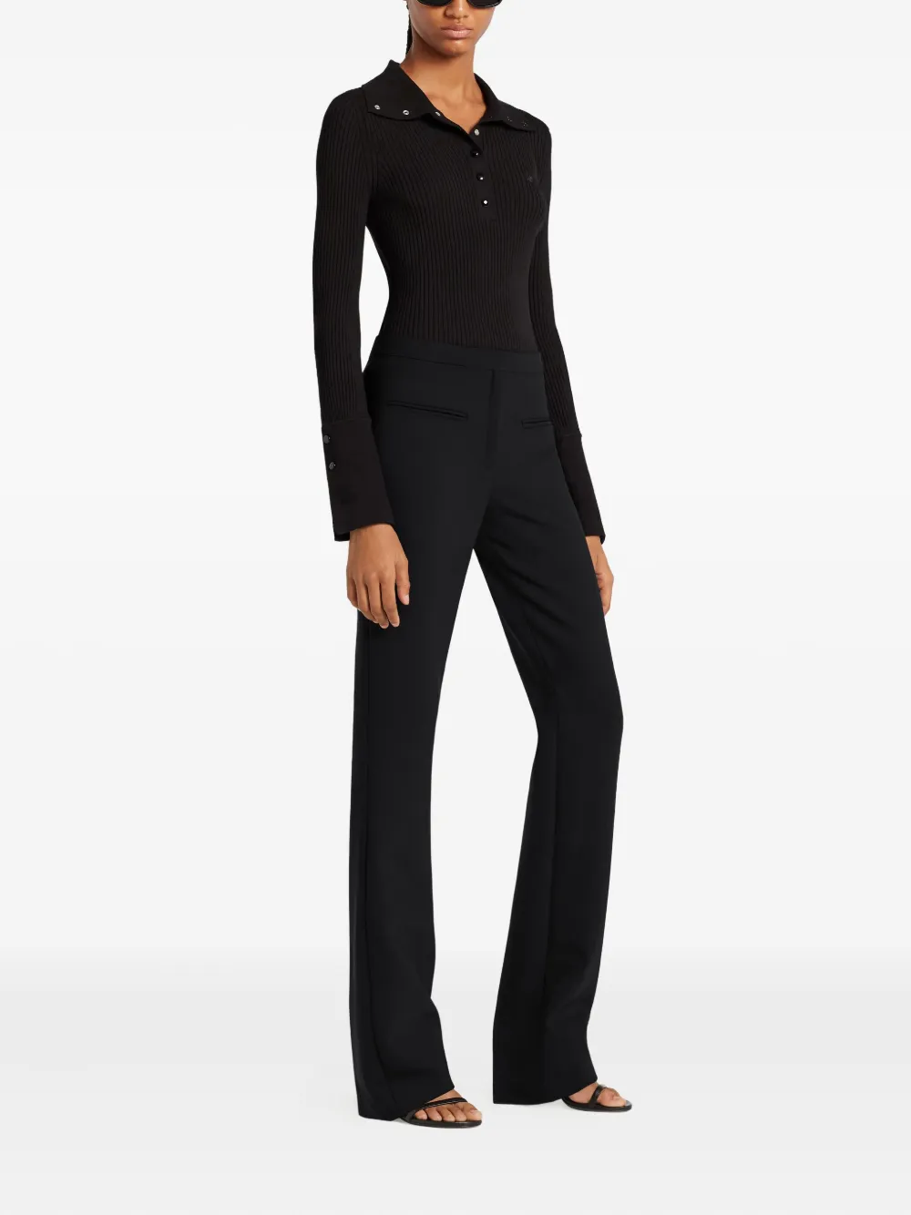 Courrèges Geribbelde polotop Zwart