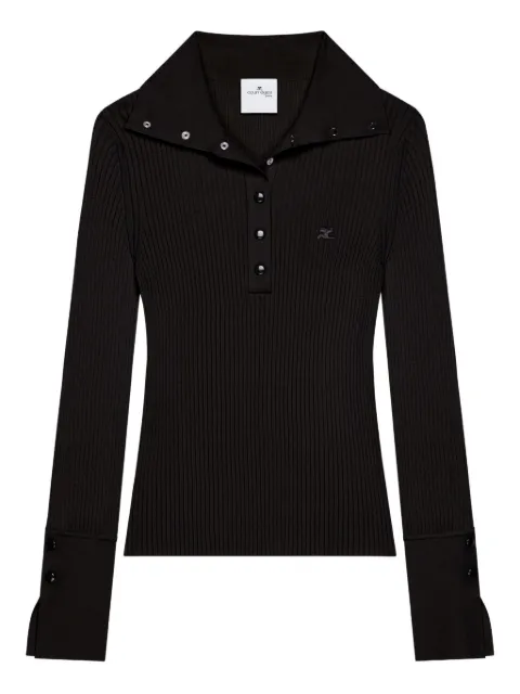 Courrèges ribbed polo top