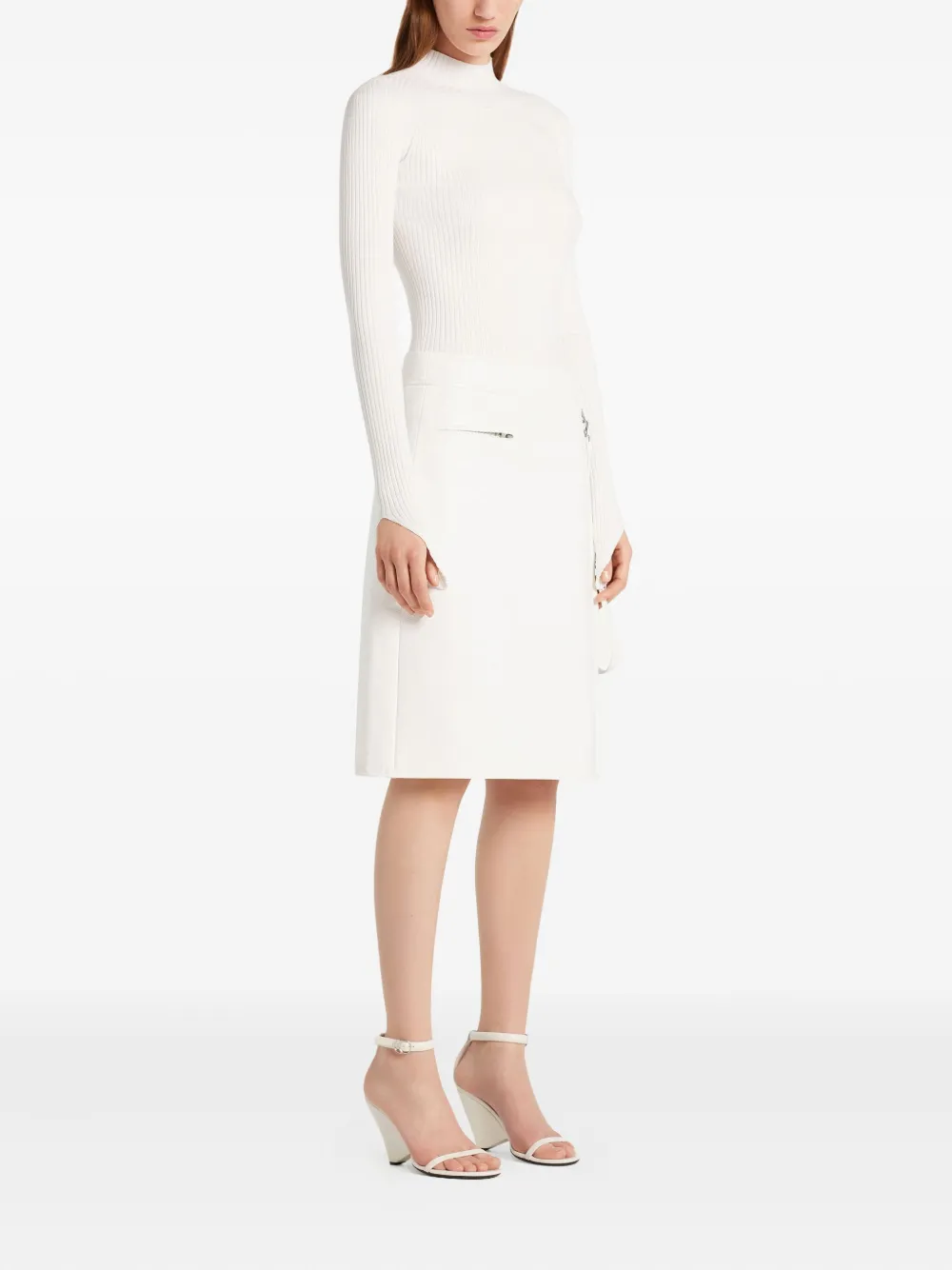 Courrèges zip-fastening skirt Wit