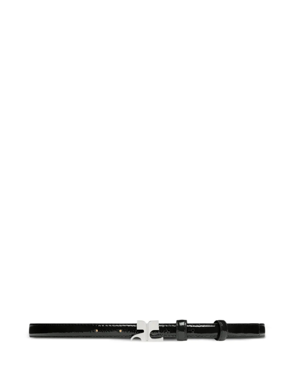 Courrèges AC-buckle leather belt Zwart