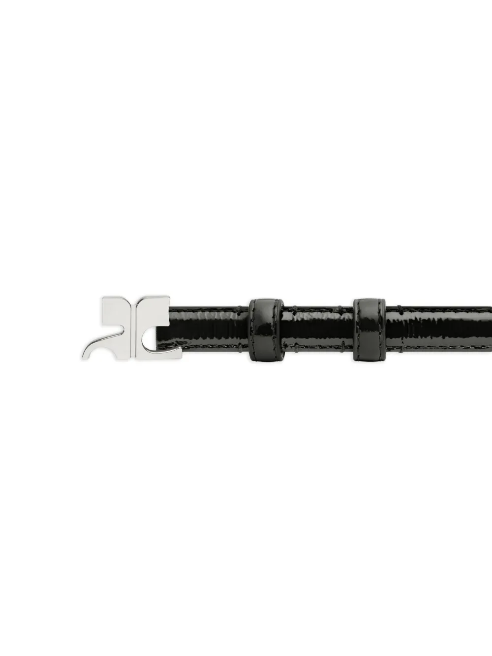 Courrèges AC-buckle leather belt Zwart