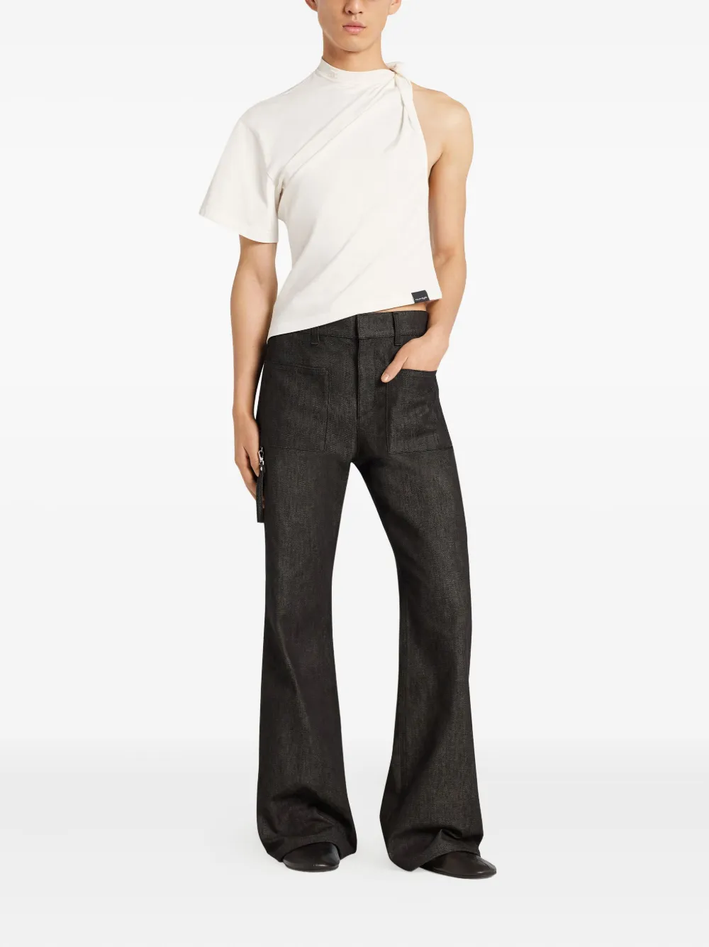 Courrèges Asymmetrisch T-shirt Wit