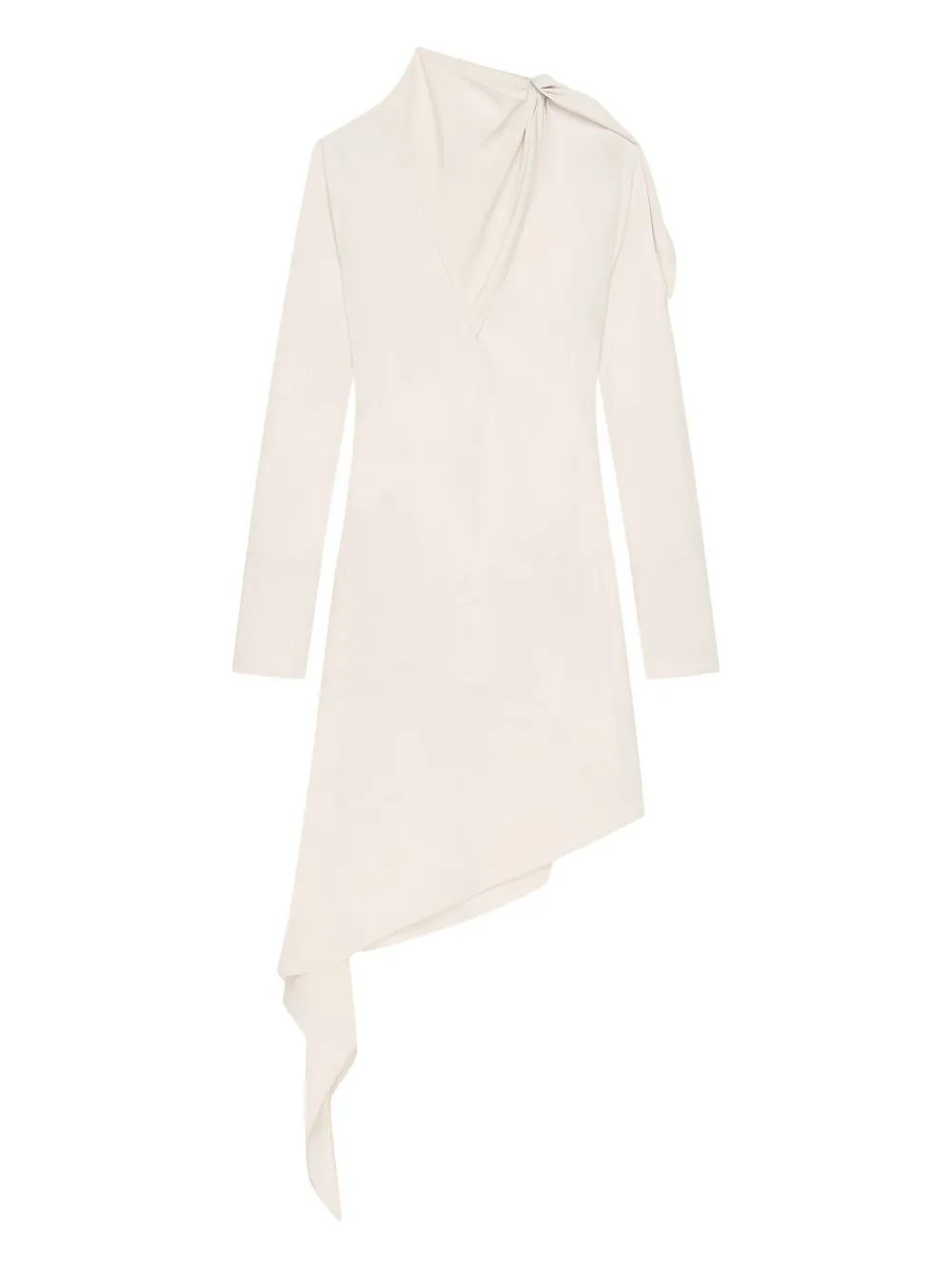 Courrèges Asymmetrische jurk met lange mouwen Beige