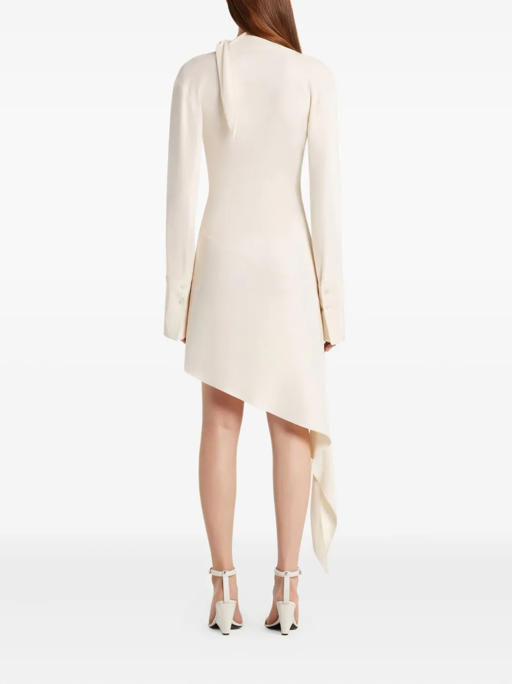 Courrèges Asymmetrische jurk met lange mouwen Beige