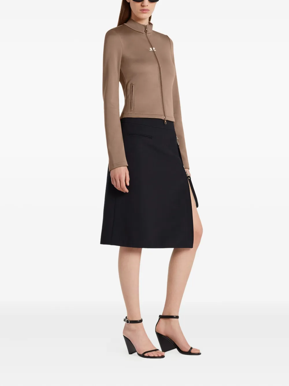 Courrèges Asymmetrische rok met ritsdetail Zwart