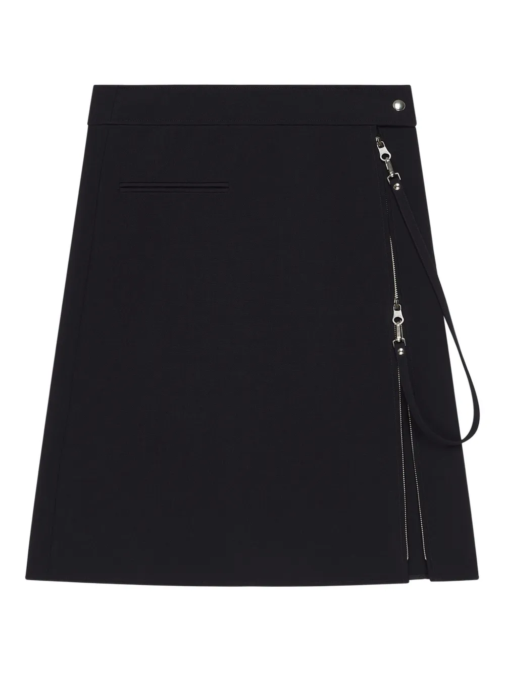 Courrèges Asymmetrische rok met ritsdetail Zwart