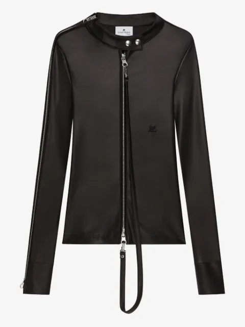 Courrèges chamarra biker con cierre