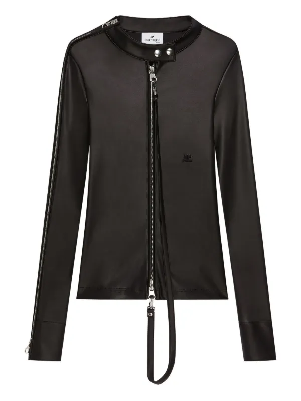 ジャケット Courreges Shiny black zip jacket Courrèges Shiny black zip jacket | TheDoubleF