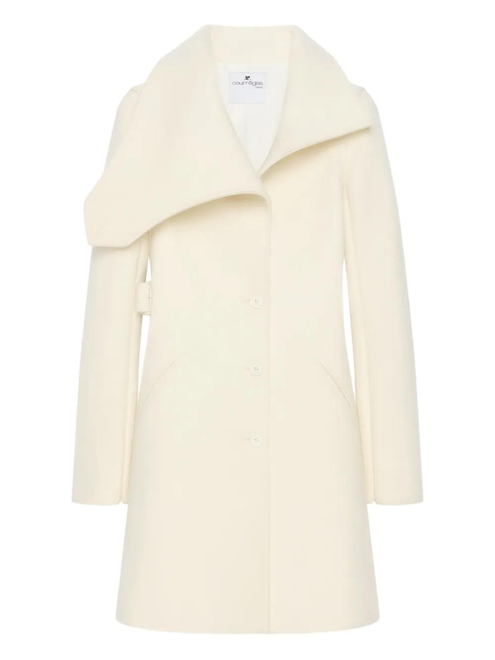 Courrèges Jas met asymmetrische kraag Beige