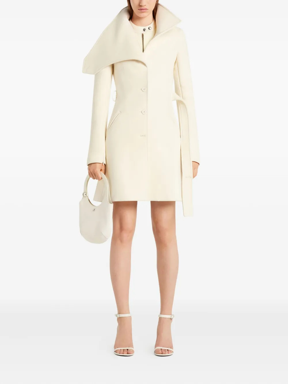 Courrèges Jas met asymmetrische kraag Beige