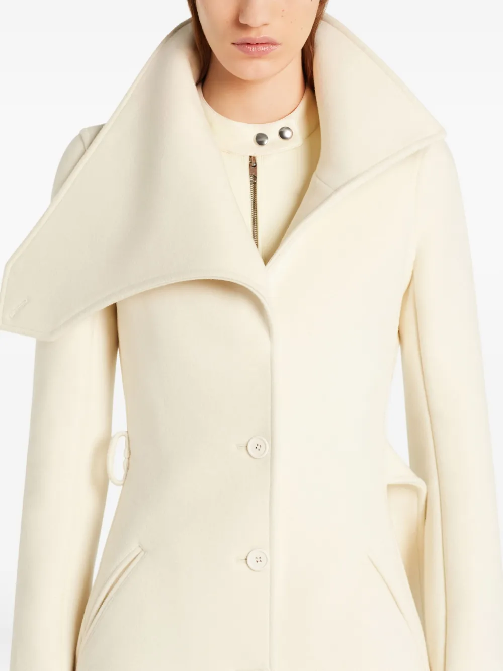 Courrèges Jas met asymmetrische kraag Beige