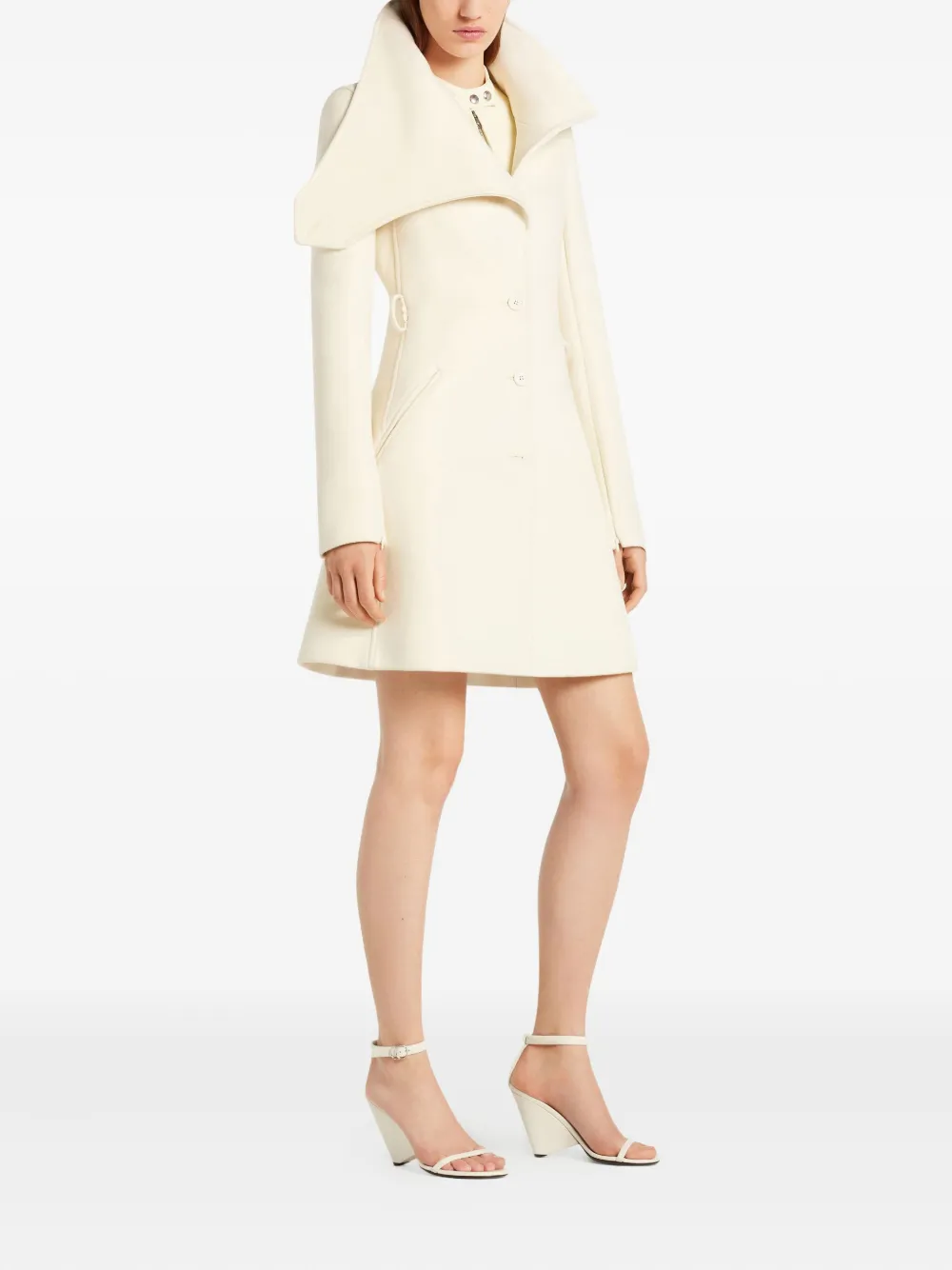 Courrèges Jas met asymmetrische kraag Beige