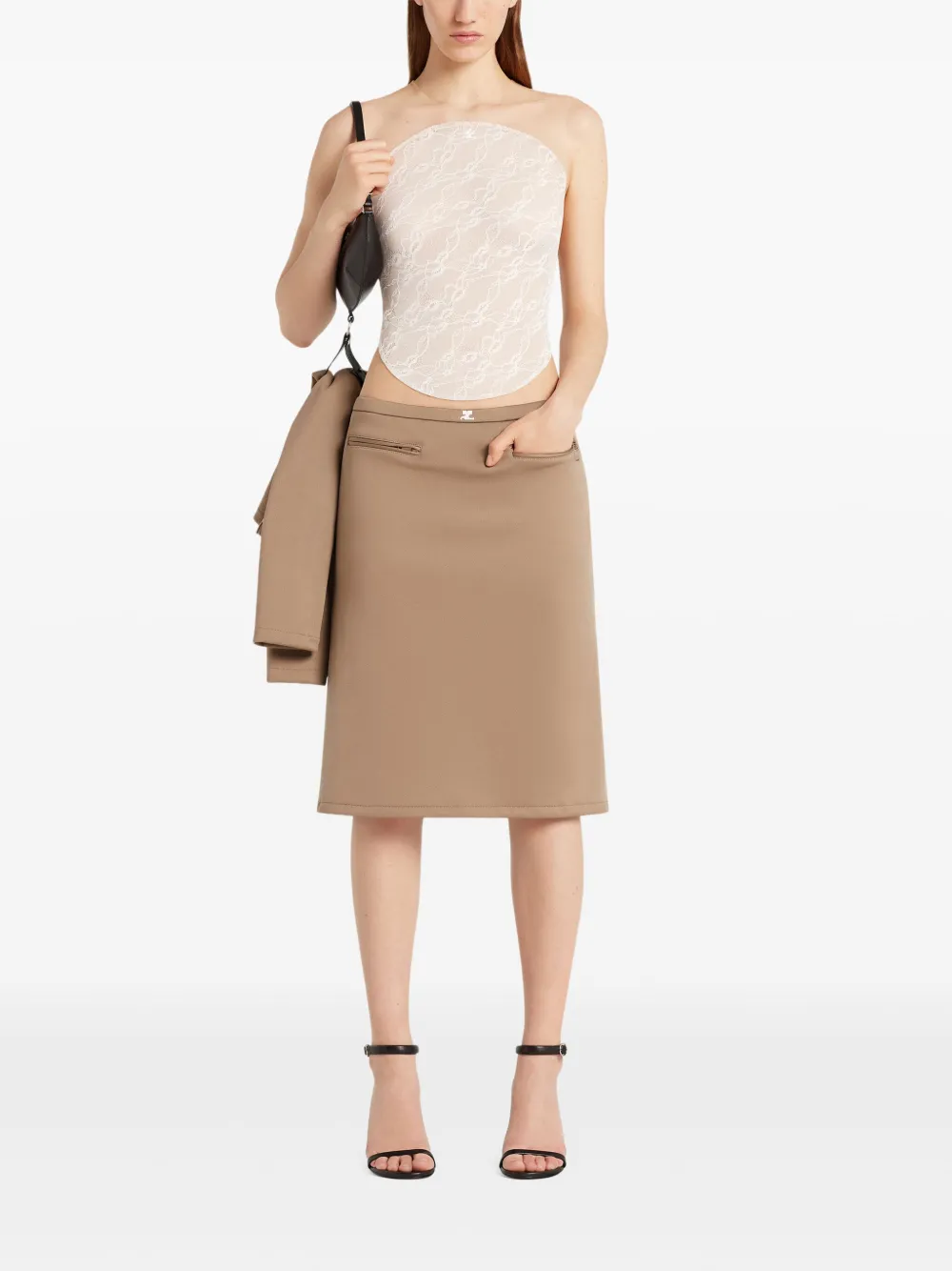 Courrèges straight-cut pencil skirt