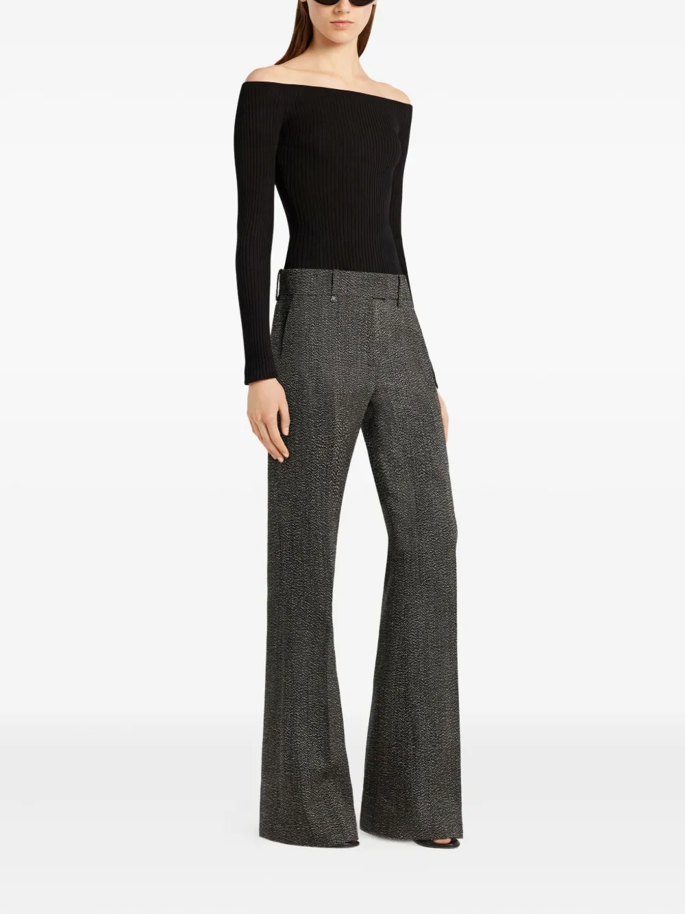 Courrèges Off-shoulder top Zwart