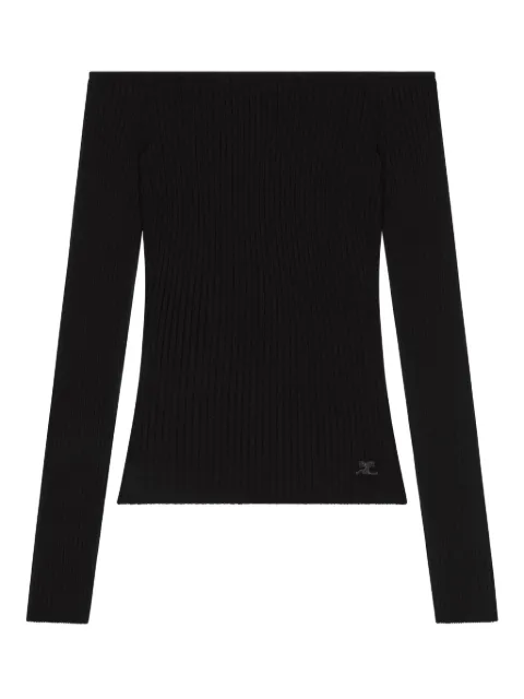 Courrèges off-shoulder ribbed top